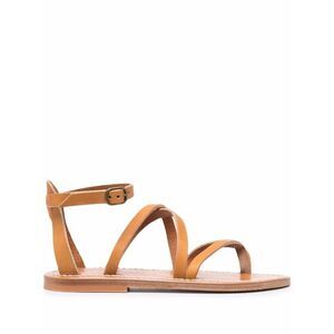 KJACQUES Women's Strappy Leather Flat Sandals Women NUDE & NEUTRALS